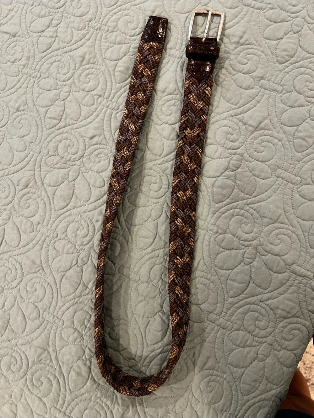 NWOT Onward Reserve Braided Brown Men's Belt 36- Woven Leather Accents
